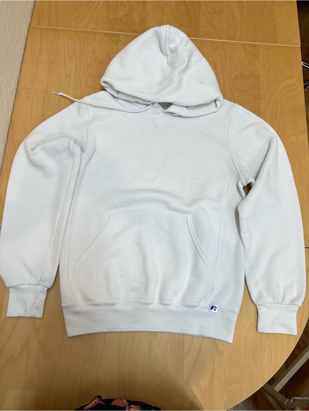 Russell Athletic White Hooded Pullover Sweatshirt size S